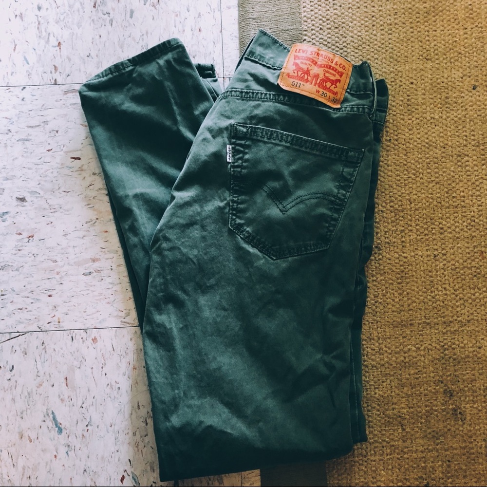 Levi’s rainforest green 511 slim fit stretch jean